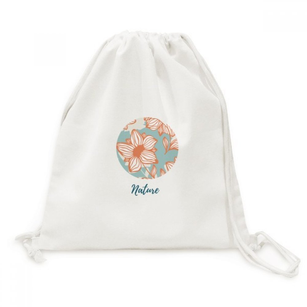 Toile drawstring backpack au design artistique de fleur peinte - 5