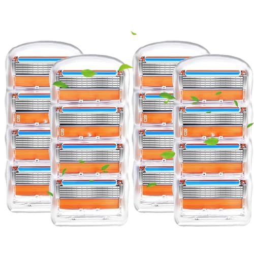 ジレット対応 フュージョン/プログライド 替刃 互換品 マニュアルカミソリ 5枚刃 髭剃り ひげそり 16個入り 交換用カートリッジ