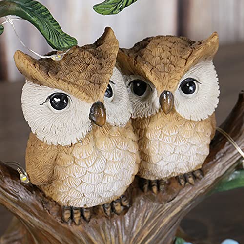 Ascebrk Solar Owl Figurines For Garden Resin Owl Garden Statue Figurine With Solar Light, Outdoor Garden Sculptures Solor Outdoor Statue Decor For Lawn Decor Solar Night Light Ornament #TOP4