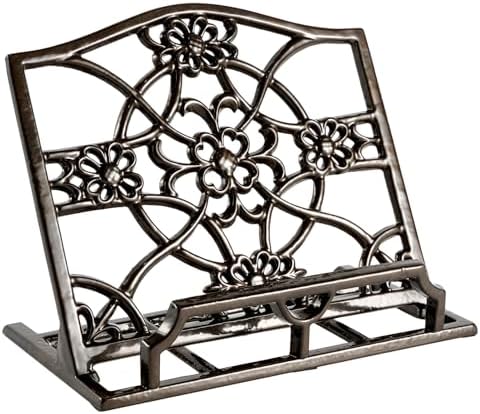 JOGREFUL Cookbook Stand, Cast Iron Heavy-Duty Recipe Book Holder,...