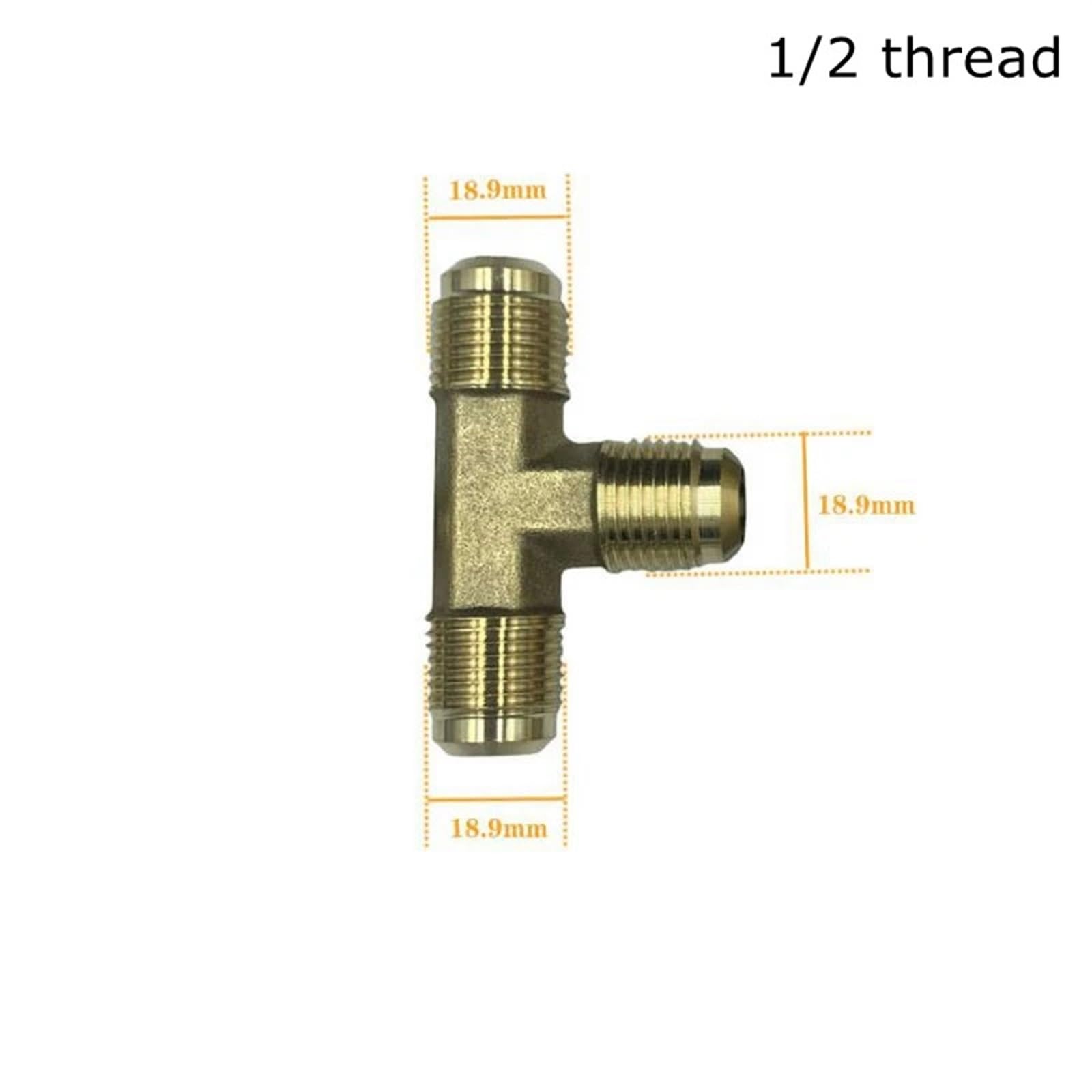 Raccordo a T in Ottone forgiato con Filettatura a 3 Vie, Raccordo a svasatura uguale, connettore for Tubo a T Raccordi a T per Tubi(5I8 SAE)