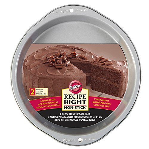 Wilton Recipe Right Non-Stick 9-Inch Round Cake Pans Set, 2-Piece, Steel #TOP1