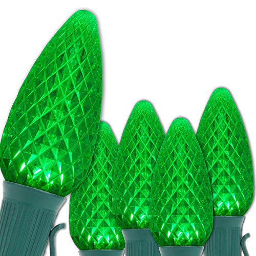 C9 OptiCore LED Outdoor Christmas Lights (100 ct, 100 ft, Green) by Wintergreen Lighting