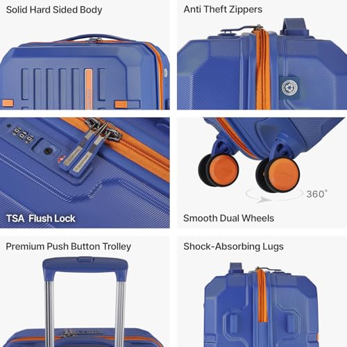 Image of uppercase Hexa Small Solid Trolley Bag with TSA Lock, Durable for Travel, RCS Certified for Sustainability, Anti-Theft Zippers and Double Wheels, Suitcase for Men & Women