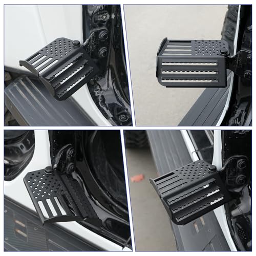 Foot Pegs with US Flag for Wrangler JK JL Gladiator JT 2007 to 2025 Door Hinge Footrests with Anti-Slip Surface & 120°Ergonomic by GEARZONE - Used condition - Image 6