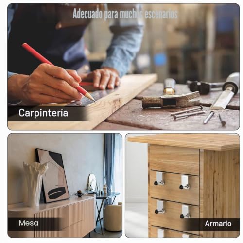 Miniatura 8 de Xiruiubao Abrazaderas C, Triple Uso Sargentos En G, Ajustable Acero Inoxidable Abrazaderas De Carpintería Para Instalación Frontal De Cajón Y Armarios, Rango De Sujeción 45 Mm, 2 Piezas Plateadas