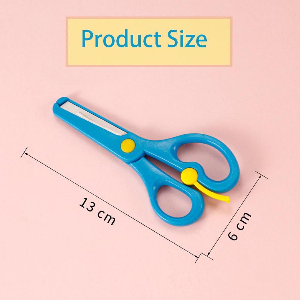 Forbici Bambini, Artigianali Forbici per Bambini, Confezione da 2 Forbici per Bambini Principianti, Plastica Forbici, Applicabile a Forbice Sopra i 3 Anni Nella Scuola Materna