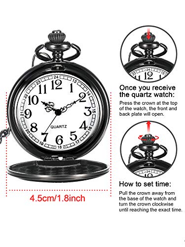 Hicarer Grandfather Pocket Watch For Father's Day Christmas Birthday, Personalized Gift For Grandfather, Never Forget That I Love You (Black) #TOP1