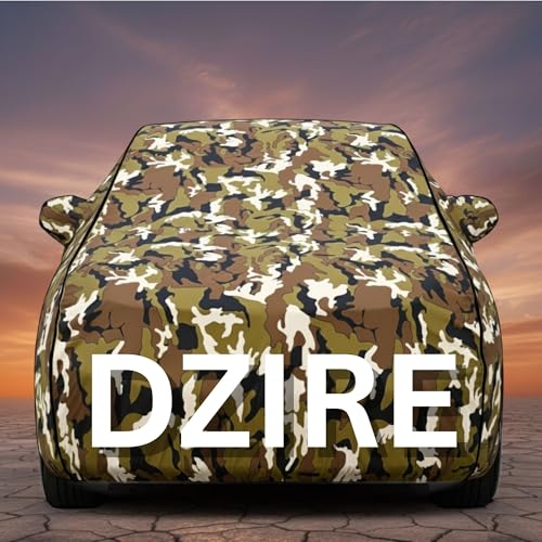 Image of Premium Jungle Series 100% Waterproof Car Body Cover for Dzire Cover (All Models) with Mirror Pockets | Triple Stitched, Elastic, Custom Fit, Heat Resistant, Anti-Dust, All-Weather Cover