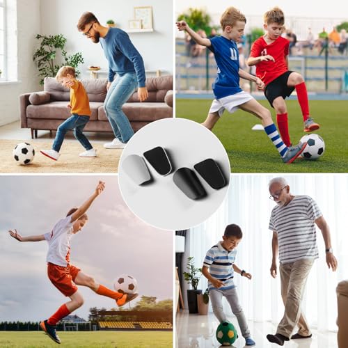 CLOPAE Mini espinilleras para fútbol, Mini Football Shin Pads, espinilleras de 8 x 5 cm para niños de fútbol, espinilleras pequeñas para niños y niñas (negro y blanco) - imagen 7