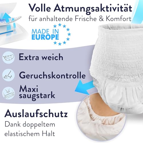 Harmony Care ® MAXI saugstarke Windelhosen für Erwachsene – diskrete Inkontinenz Pants für Frauen und Männer - Windeln für Erwachsene, Gr.L - 8 Stück Testpack