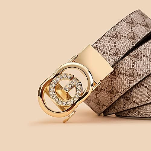 Ceinture en cuir à cliquet femme taille 34/36 accessoire mode boucle dorée