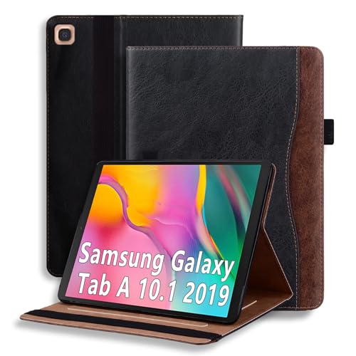 TIPOYOROOS Case for Galaxy Tab A 10.1 inch 2019 Smart Cover with Pocket & Pencil Holder Business PU Leather with Card Slot for Samsung Galaxy Tab A SM-T510 Tablet Black