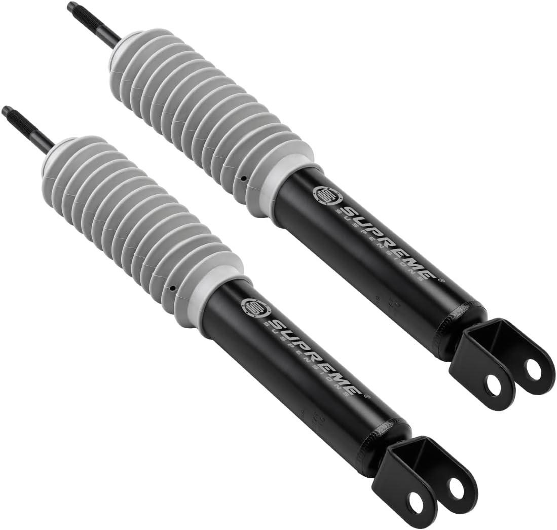 Supreme Suspensions - Front Nitro Gas-Charged Shock Absorbers for 2005-2010 Hummer H3 4WD MAX Performance Shocks OEM Replacement for Lifted Applications - Shock Boots Included