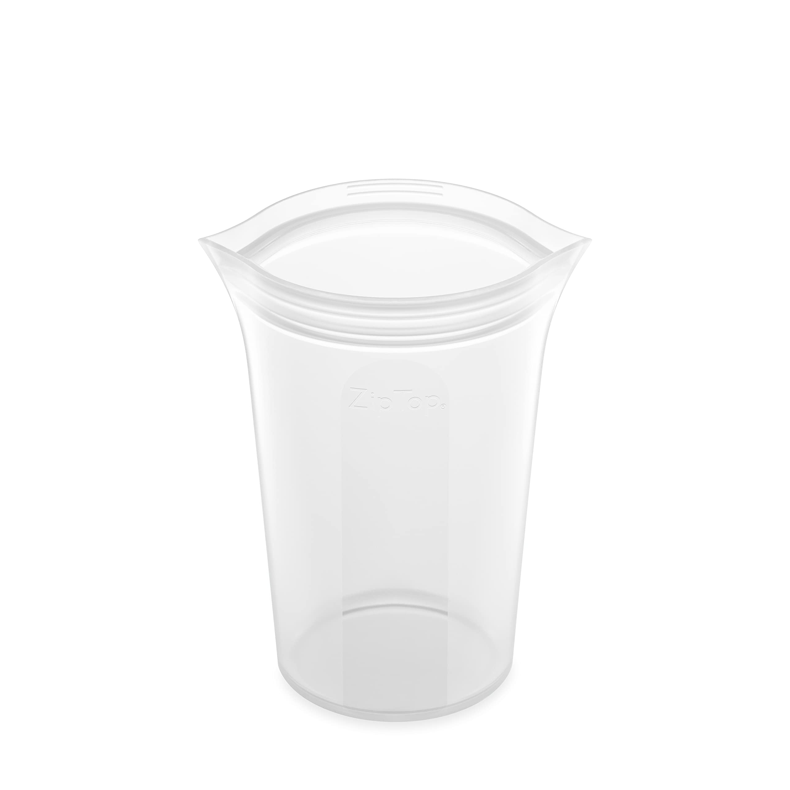Zip Top Reusable Food Storage Bags | Large Cup [Frost] | Silicone Meal Prep Container | Microwave, Dishwasher and Freezer Safe | Made in the USA