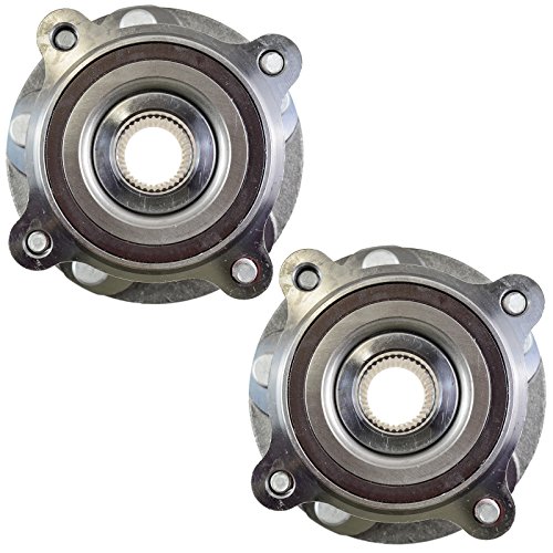 Image of TRQ Front Left and Right Wheel Bearing and Hub Assembly 2 Piece Set 4WD Compatible with 2007-2021 Toyota Tundra 4X4 2008-2022 Sequoia 4WD