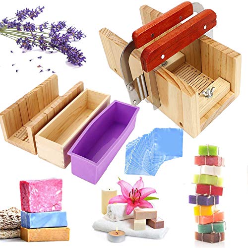 Jabón Cortador DIY Herramienta para Hacer Jabón Hecho a Mano - Ajustable Herramientas de Corte de Jabón de Madera Caja - Multifuncional Recta de Jabón de Herramientas de Rebanador #2 Cover