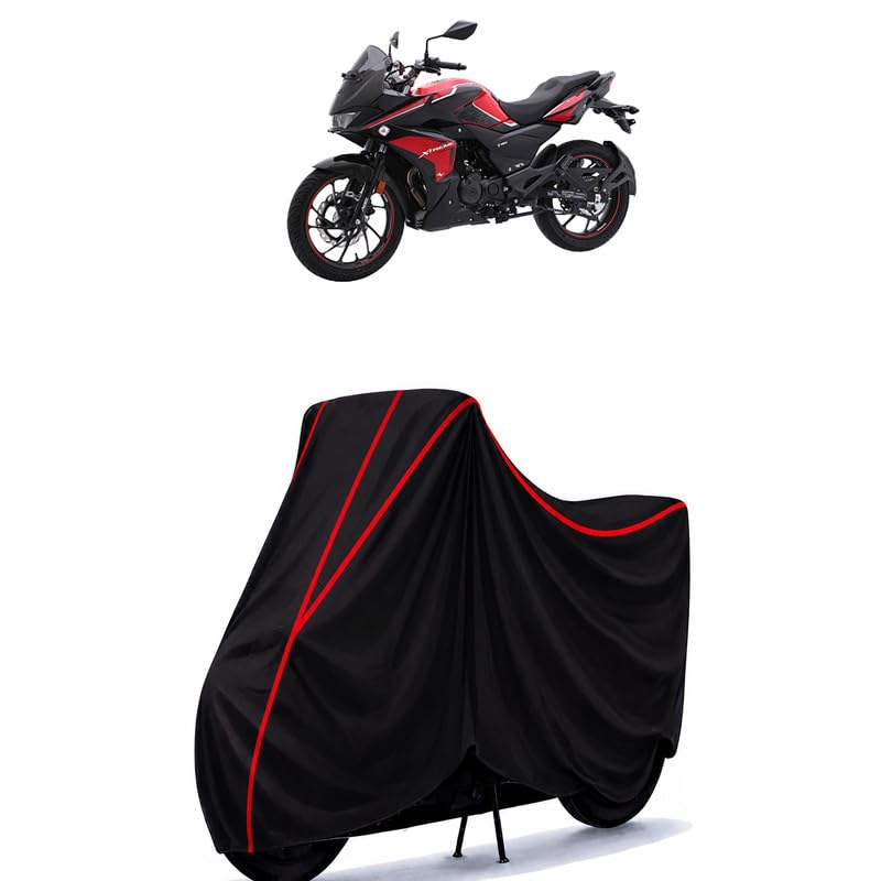 Image of Hero Xtreme 200S 4V Water Resistant Bike Cover for All Motorcycles & Rain | Heavy Duty Taffeta Fabric | UV Protection, Dustproof, Scratchproof | All Weather Two Wheeler Body Cover with Elastic Bottom