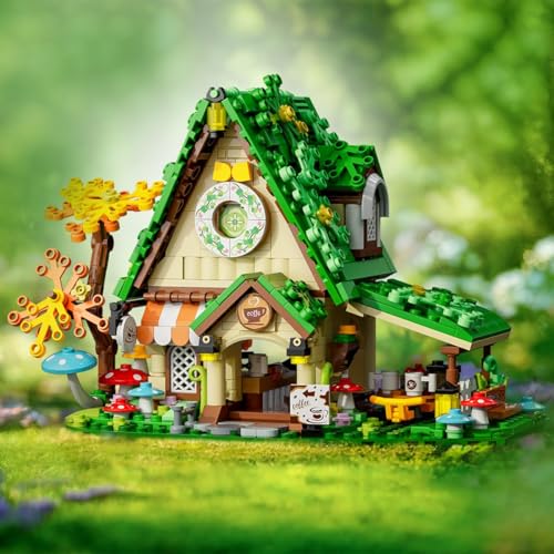 Image of SKY LINE OCEAN Forest Cafe House Toy Building Set 608+ Pcs with LED Lights for Girls, Dream Forest Theme House Friends Building Blocks Playset, Gift for Kids & Adults | 5 Year Structural Warranty