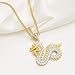 Produktbild niuziyanfa Co.,ltd Zirkonia Drachen Anhänger Anhänger Halsketten für Frauen Mädchen Chinesische Elemente Schmuck Maskottchen Ornamente Glückssymbol