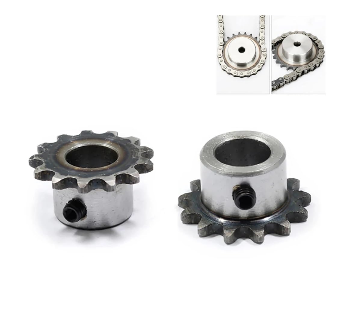 Piñón para cadena de rodillos dentada, Piñón de cadena rodillos 46-60 dientes 25H 04C Precisión 2 puntos 45 Acero 10-15 mm diámetro(60 Teeth,12mm)