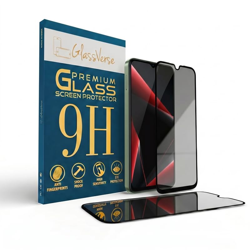 Image of GlassVerse Ultra Privacy Tempered Glass For Itel Zeno 100 (PACK OF 1) with Free Installation Kit. Edge To Edge. (In-Screen FingerPrint Lock will not work with the Privacy Guard) - 6.6 inch