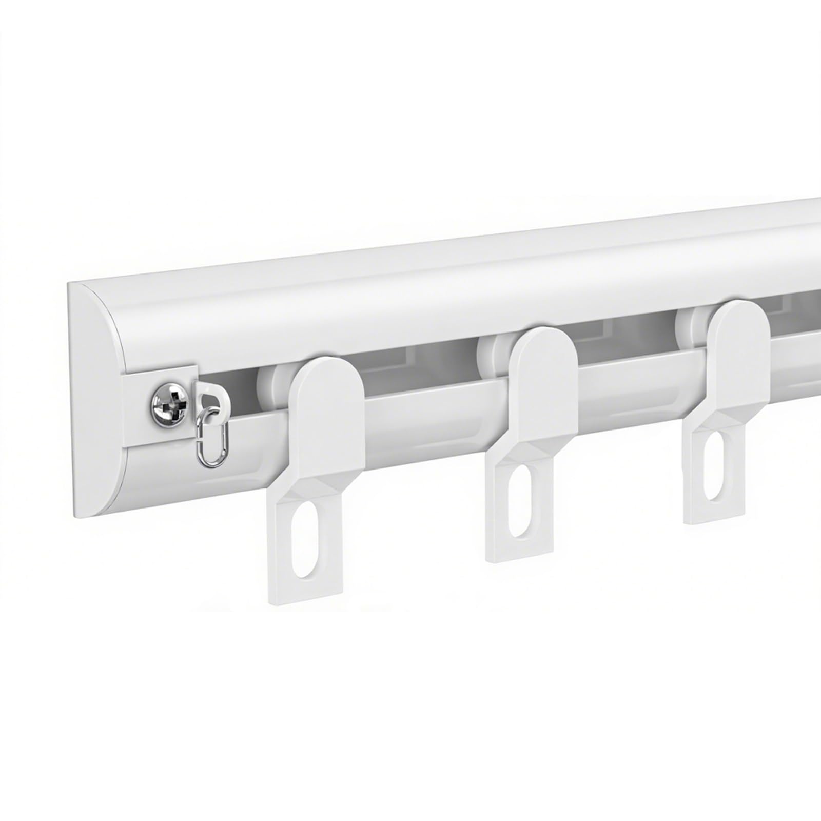 Tringle Rideau Système de Rail de Rideau Extra Fin en Aluminium, pour La Maison/Camping Car/Zone D'intimité, Rails à Rideaux au Plafond/au Mural(White-Wall,4.5m(3 * 1.5m))