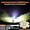 Shadowhawk Lampe Torche LED Ultra Puissante, 1,000,000 Lumens Lampe de Poche, XHM77.2 Lampe Torche Rechargeable USB, IP67 Étanche Lampe Torches, 5 Modes Flashlight pour Camping Randonnée Urgence