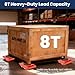 4PCS Machinery Skates, 17637lbs/8T Heavy Duty Machinery Moving Skate, Machinery Skates Dollies with 360° Rotation Disc & 4 PU, for Industrial Moving Equipment(Orange)