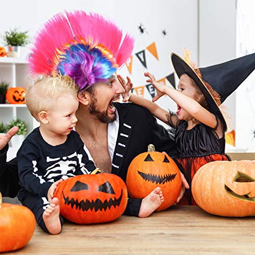 KESYOO 2Pcs Fantasia de Peruca de Festa Louca Arco-Ãris Punk Peruca Funky Espetada Colorida Sintétic