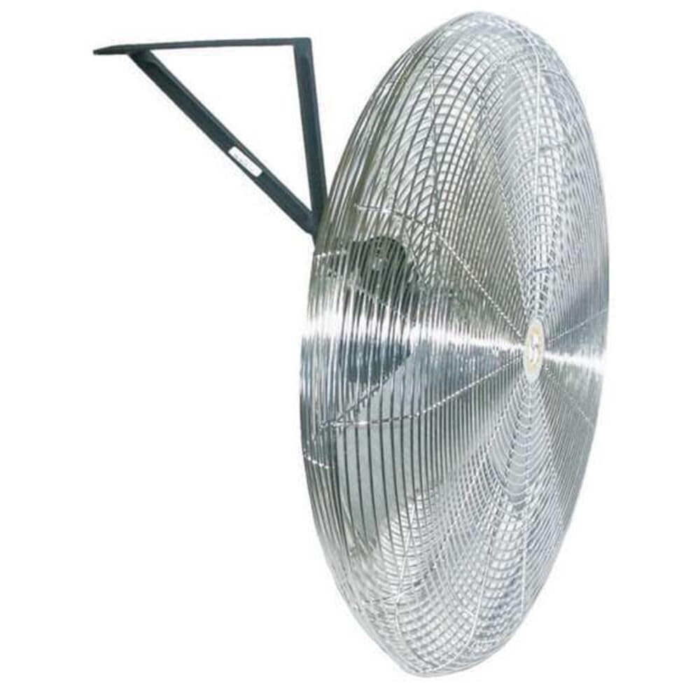 24" Oscillating Wall Mount Fan With Safety Cable Kit 1/3HP by Airmaster – Alloy Steel, Gray/Black, Model 71565