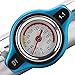 in Line Radiator Hose Filler Neck , Radiator Coolant Filler, Radiator with T Branch Water Pipe Kit, 38mm 1‑1/2in OD with Temp Display T6061 Aluminum Polished Surface
