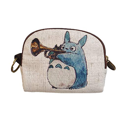 Abaddon Totoro Wallet canvas Small Pouch Cute Coin Purse for Girl Wallet Children Mini Storage Bag (Blue totoro)