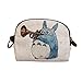 Abaddon Printed Cartoon Cute My Neighbor Totoro Wallet Small Pouch Cute Coin Purse for Girl Wallet Children Mini Storage Bag (Blue Totoro)