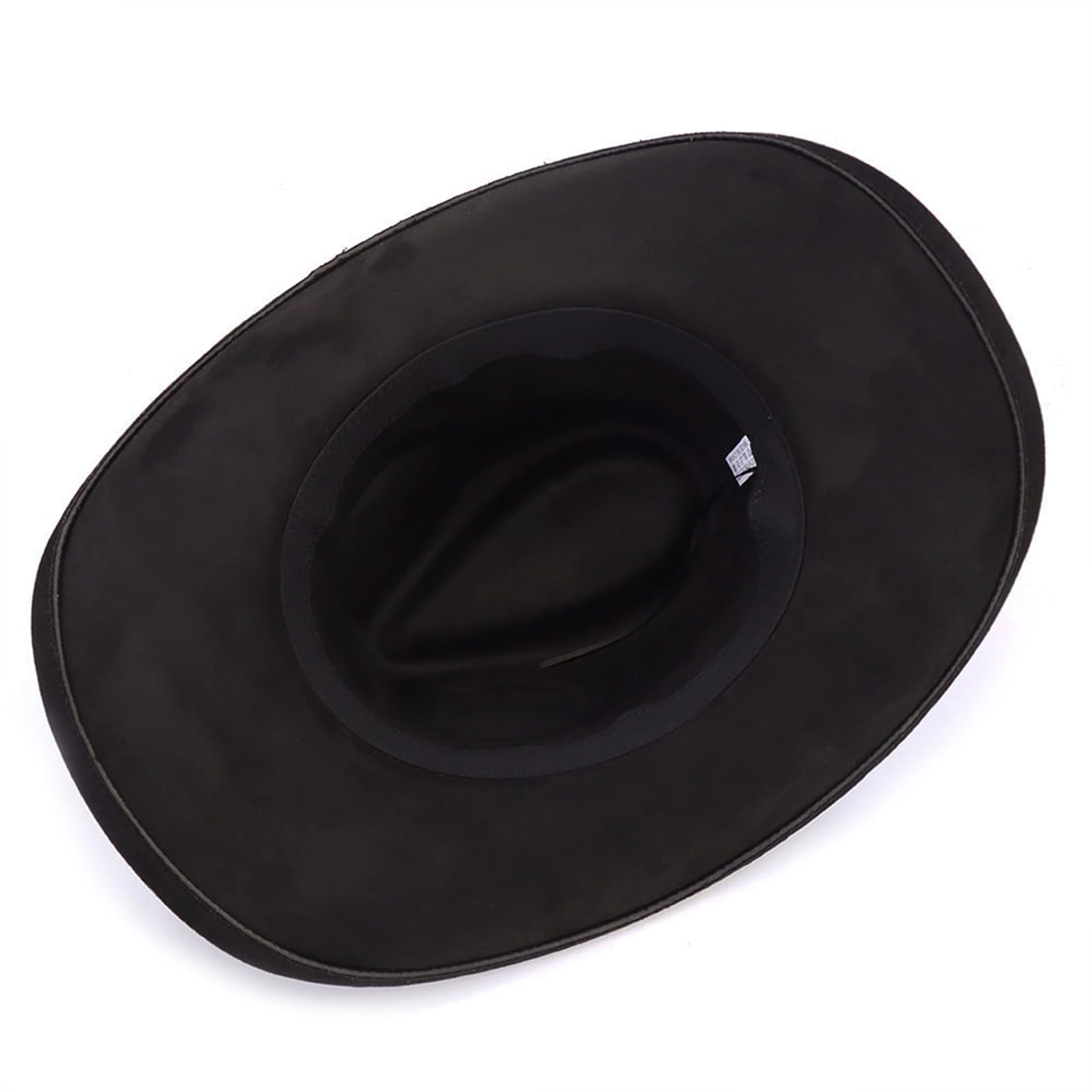 Cappello da cowboy occidentale per donne e uomini classici Fedora cappelli a tesa larga in pelle scamosciata cappello da cowboy per le donne con fibbia cintura