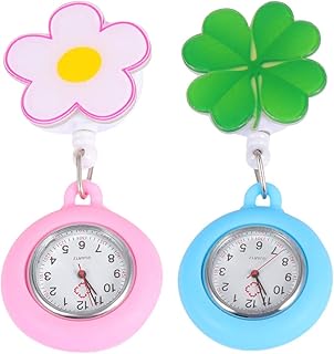 ibasenice Womens Watches Nurses Watch- Silicone Lapel Nurse Watch Fob Pocket Watch Badge Reel Retractable Cute Cartoon Pocket Watch for Nurses Relojes para Mujer