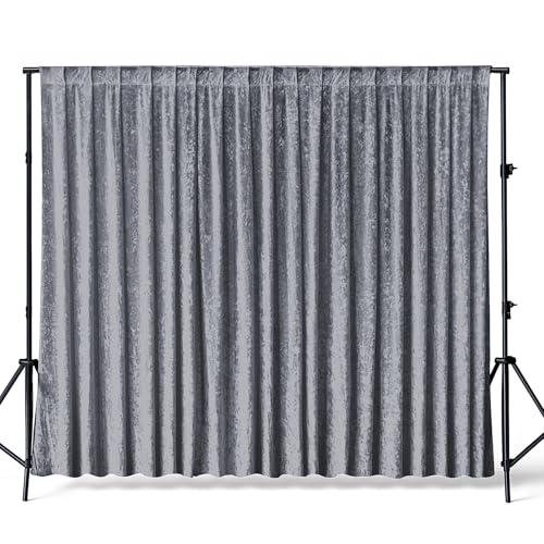 Rideau de fond mariage velours argenté WedDecor décor 3x3m idéal pour anniversaire et bal