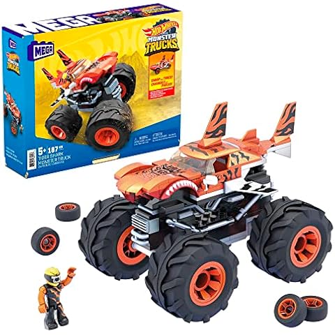 MEGA Hot Wheels Tiger Shark building set with micro figure driver, toy gift set for ages 5 and up Cover