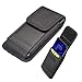 Produktbild DFVmobile - Belt Case Cover with Card Holder Design in Leather and Nylon Vertical für Honor Play 4T (2020) - Black