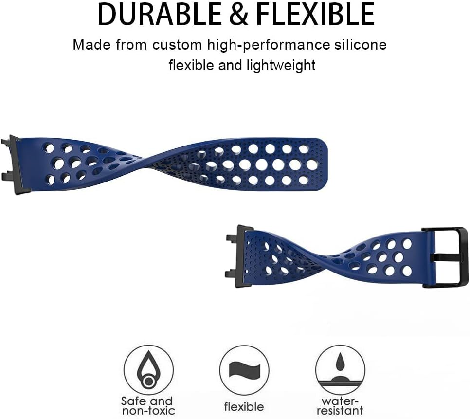Lamshaw Compatible with Amazfit T-Rex 2 Bands, Silicone Replacement Wristbands Sport Strap with Metal Buckle Compatible with Amazfit T-Rex 2 Smart Watch