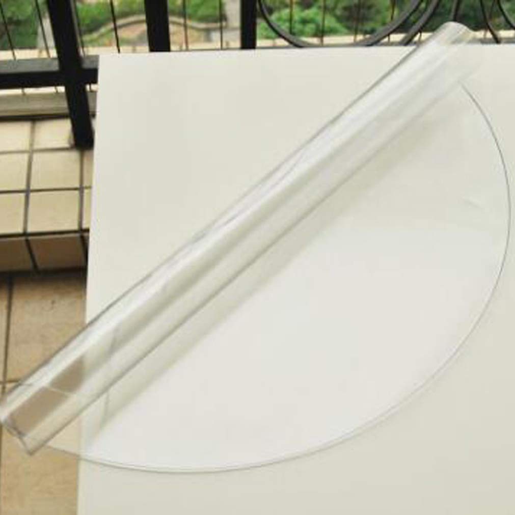 Mantel Redondo de PVC Impermeable 2 mm de Grosor Dia.90 cm Cubierta de Mesa Redonda anticaliente Mantel de PVC Transparente para Cocina Comedor Muebles de Madera Cubierta