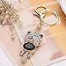 Cute Kitten Cat Bling Crystals Rhinestone Key Chain Keyring Holder Handbag Charm For Pet Lover (Black)