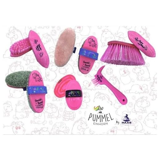 RL24 - Bürsten-Set Pummelfee von Haas (6-teilig) | Putzzeug für Pferde | enthält 6 Pferdebürsten | entfernt Staub, Schmutz & loses Haar | Fellpflege & Glanz | Pferde Zubehör in pink