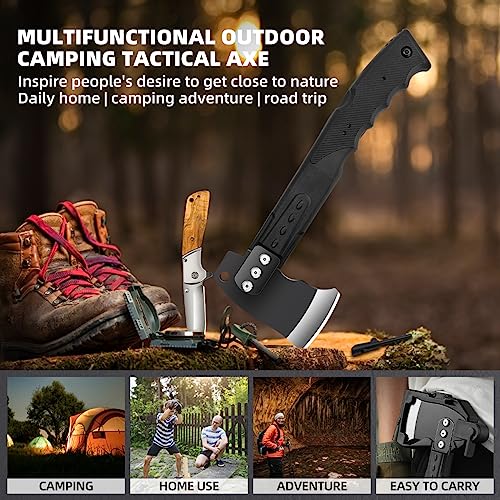 Snbnx Multifunctional Hammer Head Axe Survival Tactical Tool - Folding Saw, Flintstone Whistle With Axe Sheath - Camping Hatchet Camping Axe Throwing Axe For Outdoor Hiking thumb #1