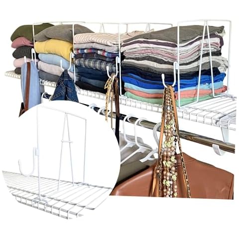 Evelots Wire Shelf Dividers with Hooks Cover