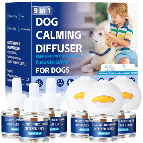 Jeweeio 9 In 1 Dog Calming Pheromone Diffuser (3 Plug in + 6 Refills)