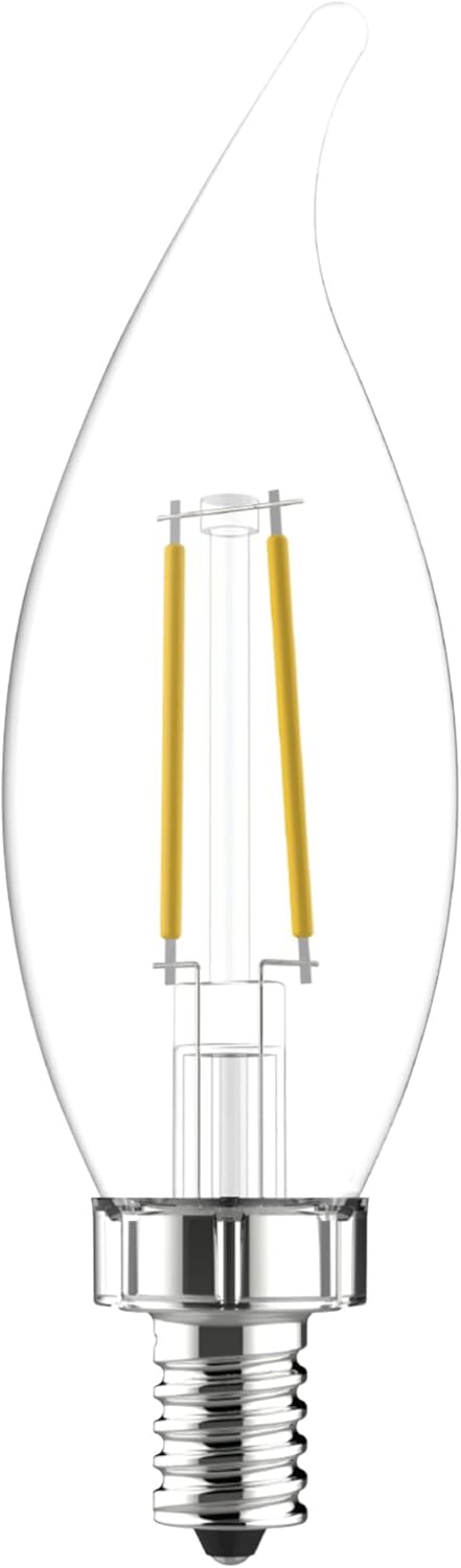 GE Relax LED Light Bulbs, 40 Watt, Soft White, Decorative Bulbs, Clear, Small Base 2 Count (Pack of 1)