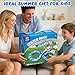 VATOS 2-Tier Outdoor Water Table Toys for Kids, 61PCS DIY Summer Waterways Playset with Pump, Toddler Water Park Toys for Pool Backyard Beach, Sensory Activity Fun Toy Gift for Boys Girls 3-5 4-8