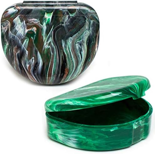 Elegancia Orthodontic Retainer Case 2pk Designer Marble Colors (Designer Wild Crocodile)