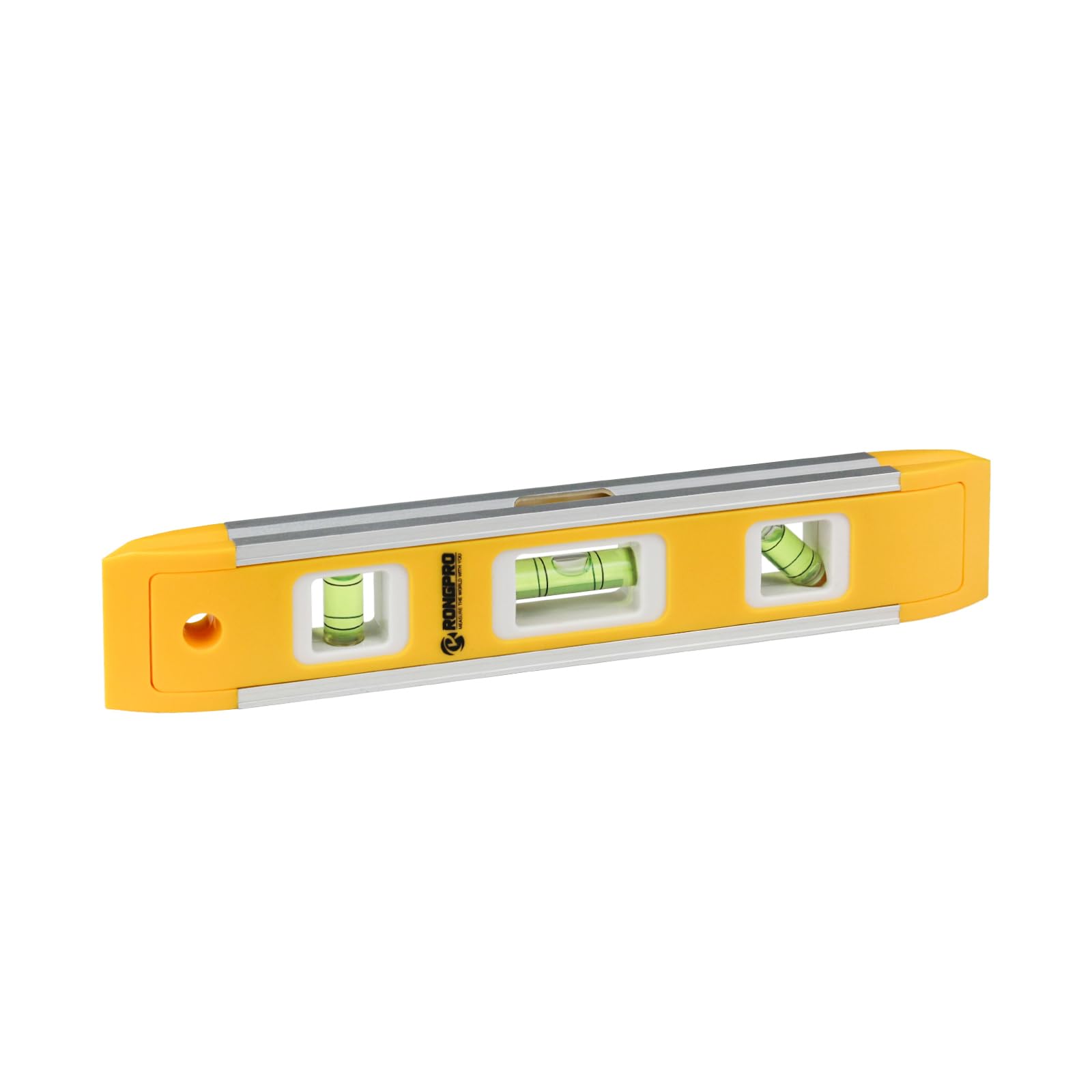 RONGPRO 9 Inch Torpedo Level, Magnetic Box Level with 45°/90°/180° Bubbles, Shock Resistant Bubble Level Tool for Measuring